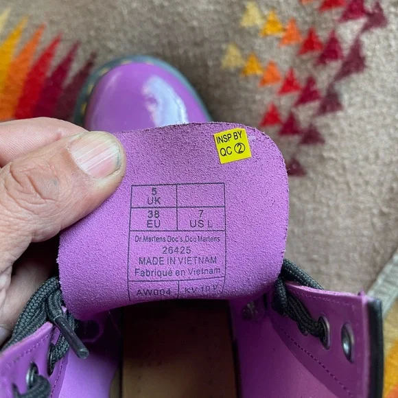 Dr. Martens Purple Patent Leather Women’s Boots! Punk Rock Christmas Gift!! - Picture 4 of 8